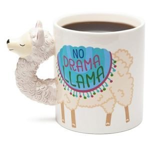 "No Drama Llama" 3D Shaped Figural Llama Head Handle Bigmouth XL Coffee Mug Cup